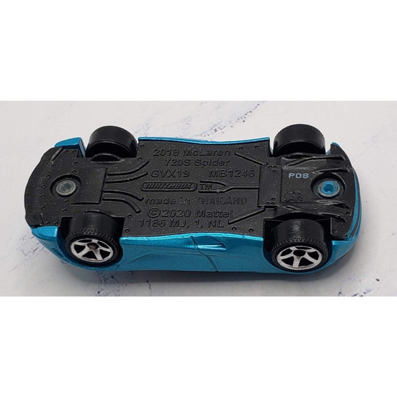 2021 Matchbox MBX Showroom #20 McLaren 720S Spider Blue With 5 Spoke Wheels - Picture 6 of 7